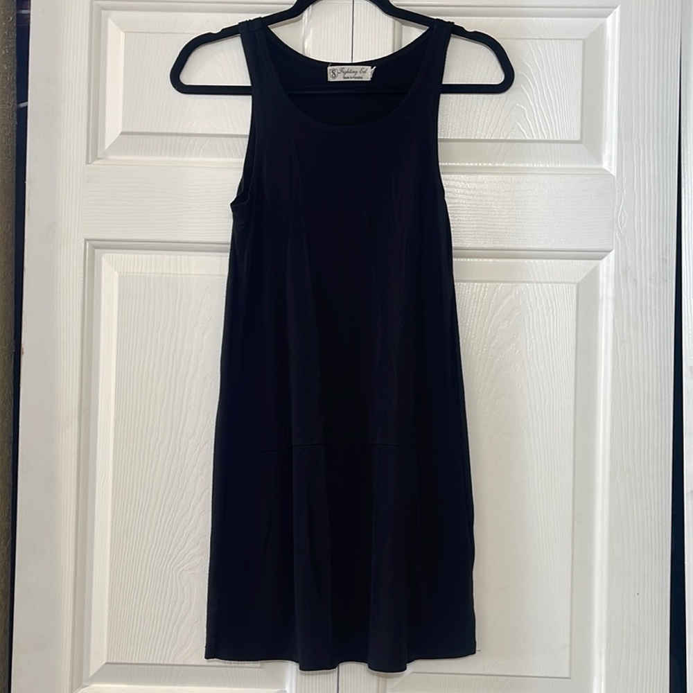 Fighting Eel Racerback Black Sleeveless Dress with Pockets (S)
